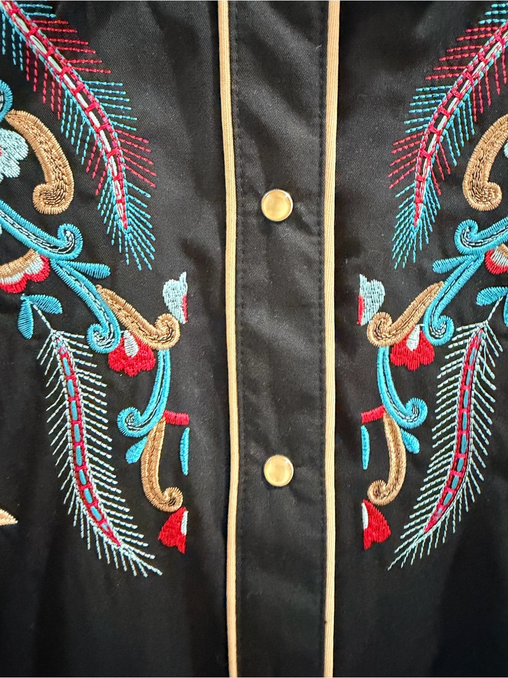 Scully Black Western Embroidered Button-Down Shirt - Picture 6 of 6